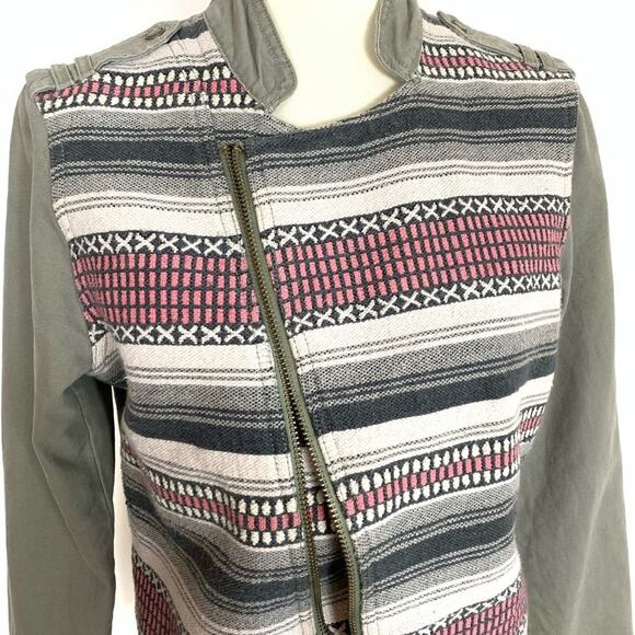 American Eagle Cotton Moto Jacket Blazer Size Large - Picture 3 of 6